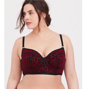 ❤️ Torrid Black Mesh & Red Hearts Bra 💋